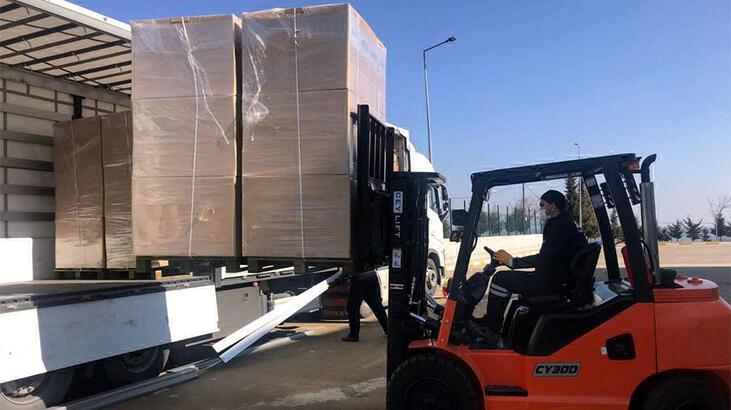 Tekirdağ'dan Ukrayna'ya 5 TIR, insani yardım malzemesi gönderildi