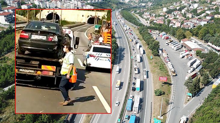 TEM'de zincirleme kaza! Araç kuyruğu oluştu