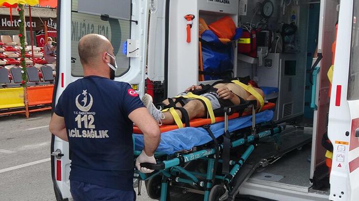 Tören için kapatılan caddede kaza! Kanlar içinde kaldı
