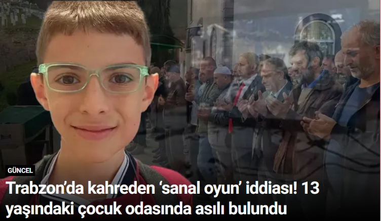 Trabzon’da kahreden ‘sanal oyun’ iddiası! 13 yaşındaki çocuk odasında asılı bulundu