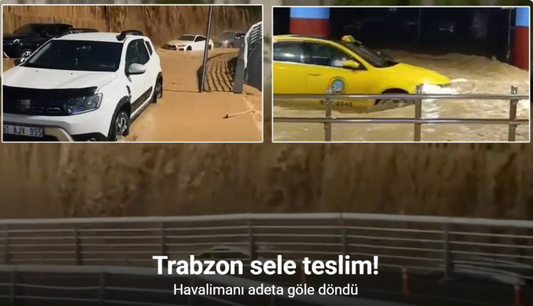 Trabzon’da şiddetli yağış etkili oldu