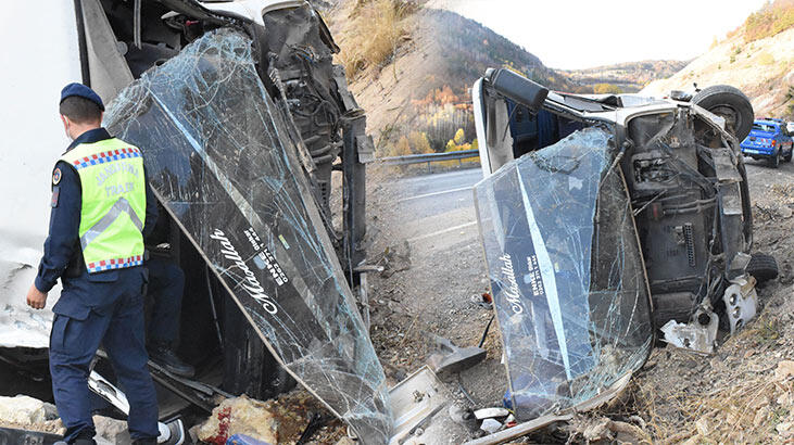 Tünel işçilerini taşıyan midibüs devrildi: 5'i ağır, 15 yaralı