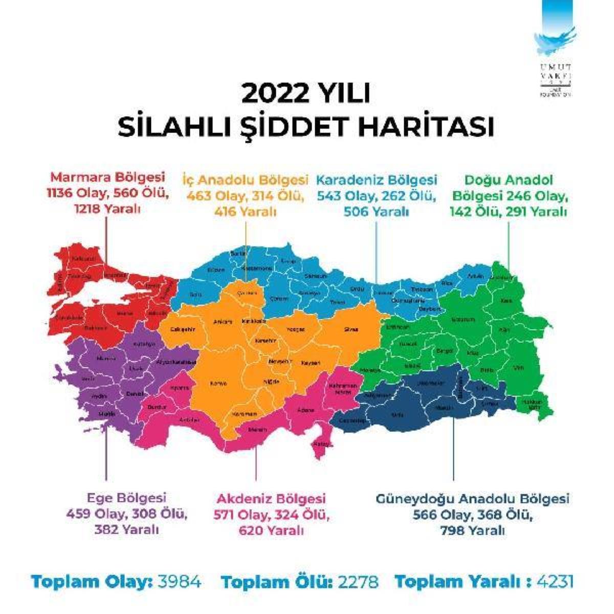 Türkiye Silahlı Şiddet Raporu: 2022'de 2 bin 278 kişi öldürüldü