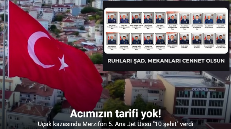 Uçak kazasında Merzifon 5. Ana Jet Üssü 