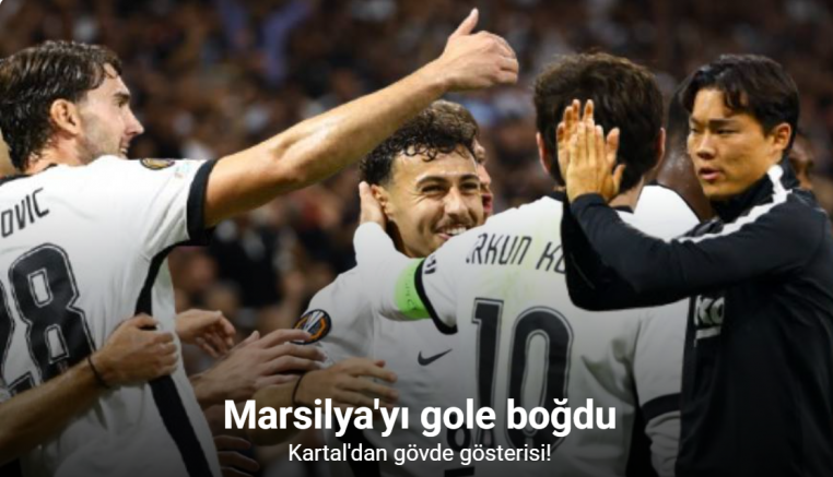 UEFA Avrupa Ligi: Beşiktaş: 4 - Marsilya: 1 (Maç sonucu)