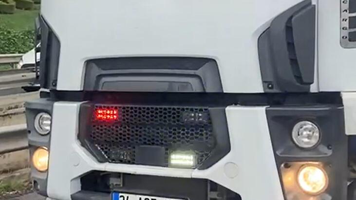 Üsküdar'da çakarlı kamyon yakalandı