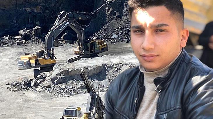 Üzerine kaya düşen ekskavatörün operatörü feci şekilde can verdi