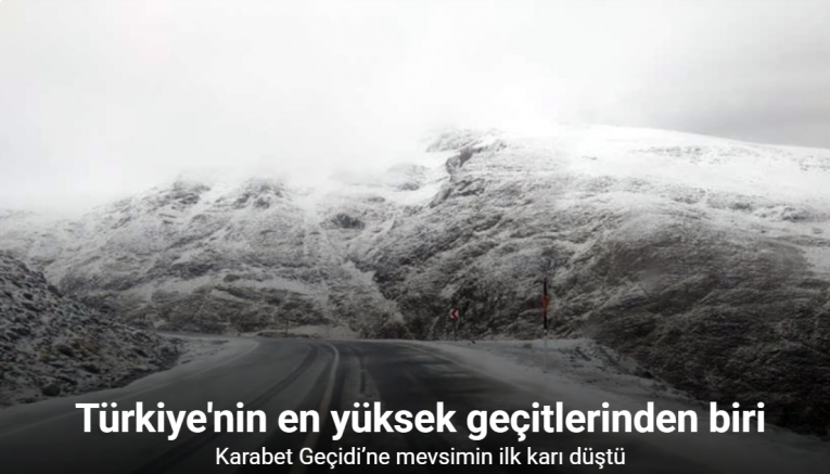 Van-Bahçesaray yolu üzerindeki Karabet Geçidi’ne mevsimin ilk karı düştü