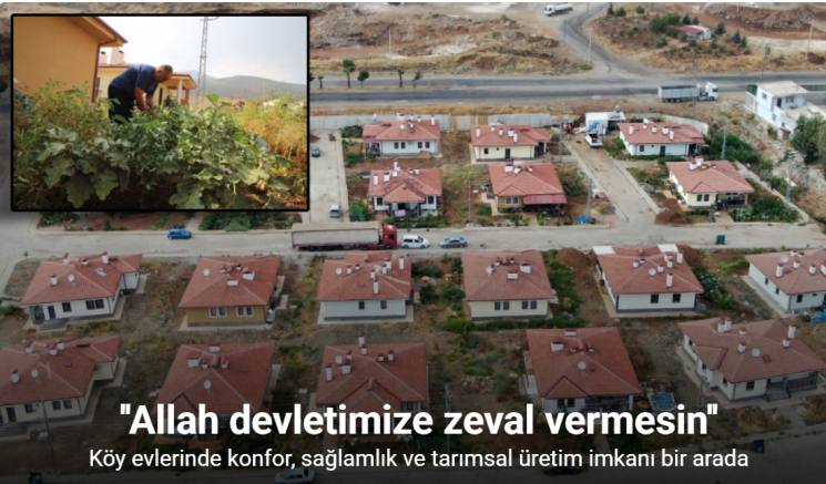 Villaları aratmayan köy evlerinin bahçesinde üretim