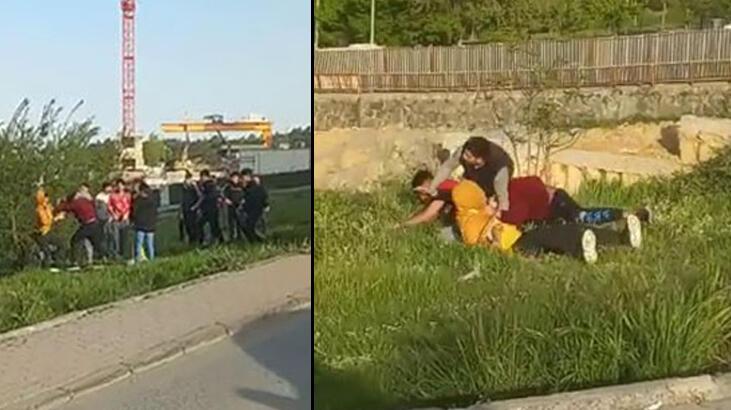 Yabancı uyruklu iki grup tekme tokat kavga etti