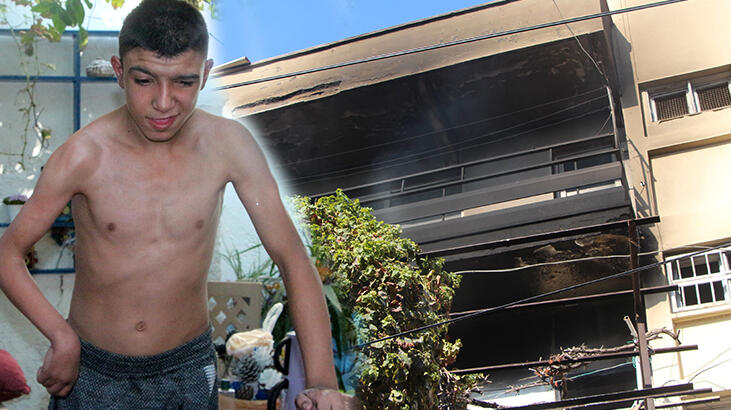 Yanan evde mahsur kalan engelli genci komşusu kurtardı!