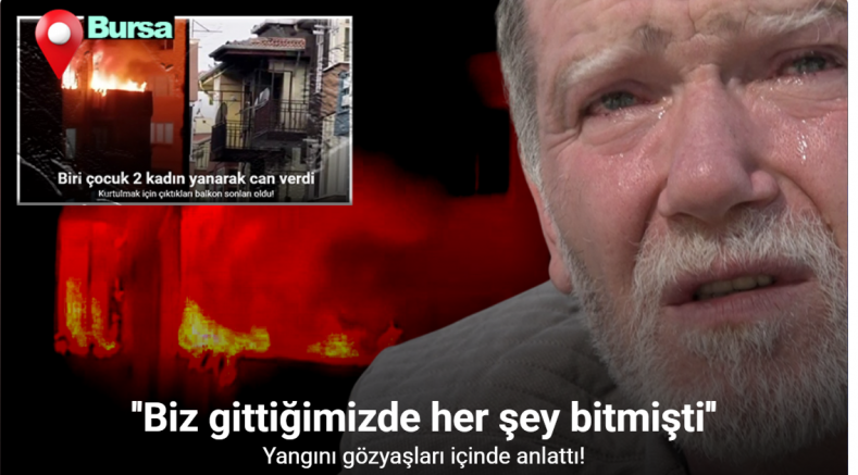 Yangını gözyaşları içinde anlattı