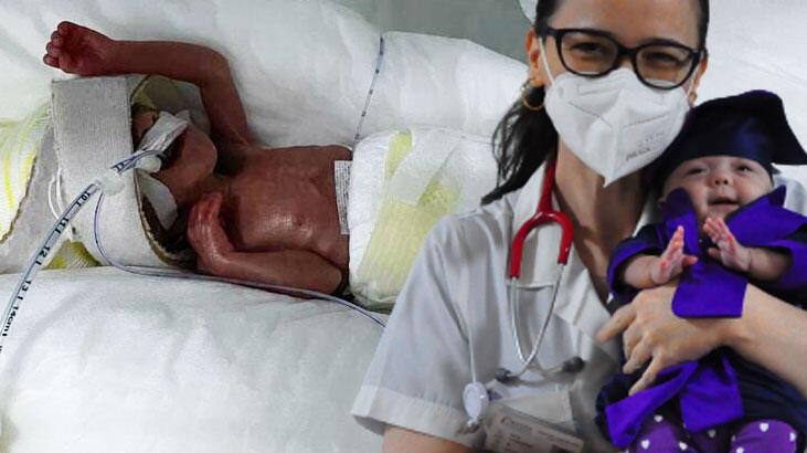 Yaşam savaşını kazanan 390 gramlık 'Mucize' bebek alkışlarla taburcu oldu