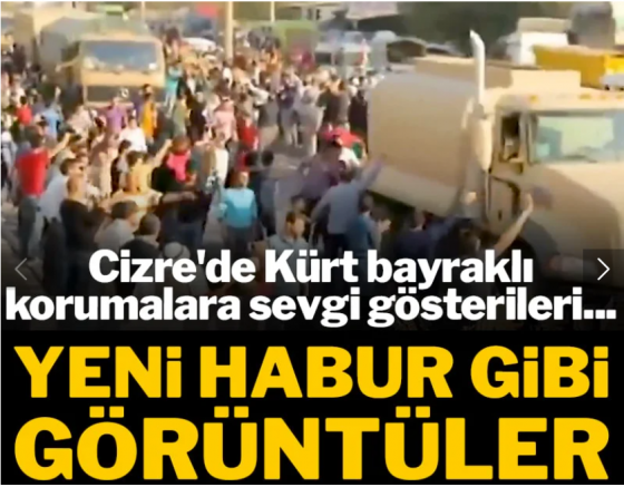 Yeni Habur gibi görüntüler! Cizre'de Kürt bayraklı korumalara sevgi gösterileri...