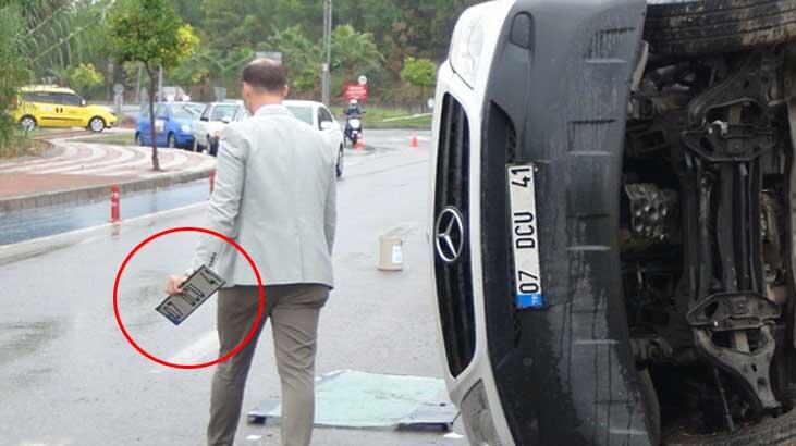 Yer: Antalya! Kaza sonrası plaka sökme telaşı