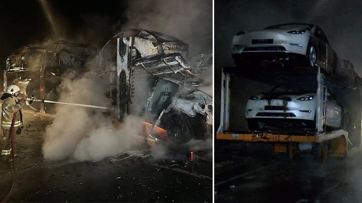 Yer: İstanbul! Dünyaca ünlü markanın sıfır elektrikli otomobilleri alev alev yandı