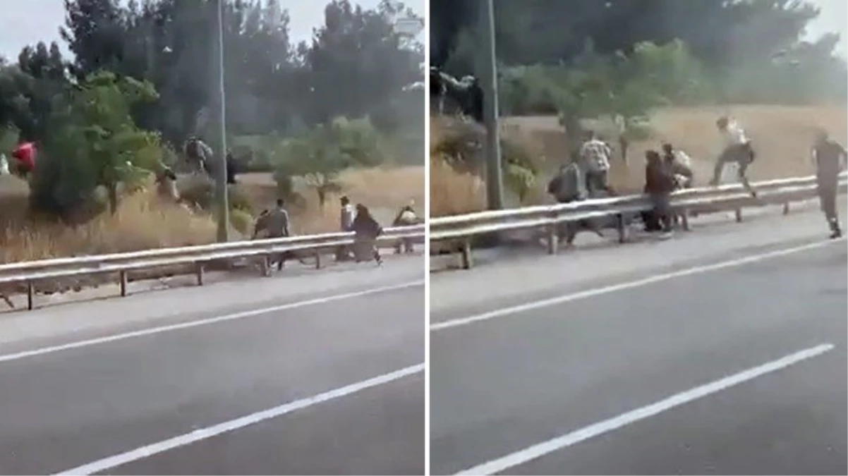 Yer: İzmir! Yangın çıkan minibüsten atlayan onlarca göçmen ormana kaçtı