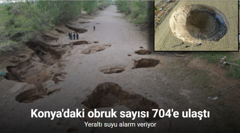 Yeraltı suyu alarm veriyor: Konya’daki obruk sayısı 704’e ulaştı