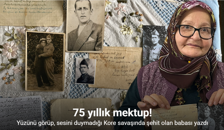 Yüzünü görüp, sesini duymadığı şehit babasının kendisi için yazdığı 75 yıllık mektubu yıllardır saklıyor