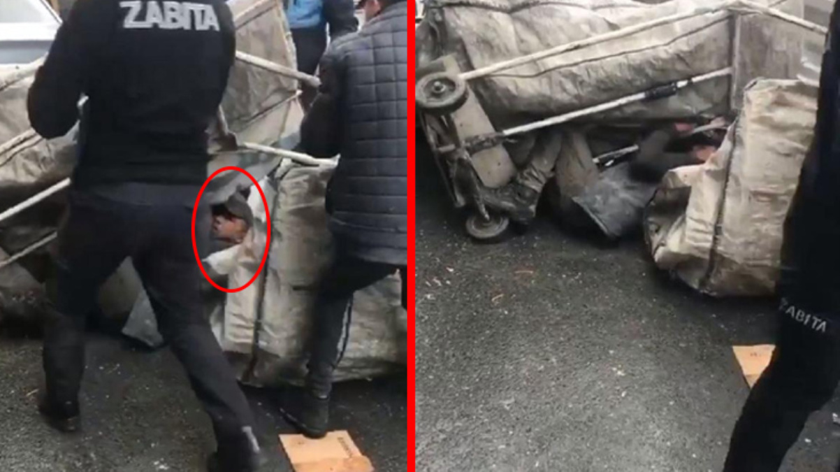 Zabıta tarafından çek çek arabalarına el konulan çocuklar gözyaşlarını tutamadı